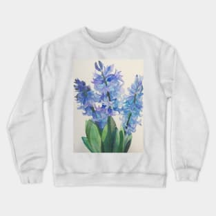 Three blue hyacinths watercolour painting Crewneck Sweatshirt